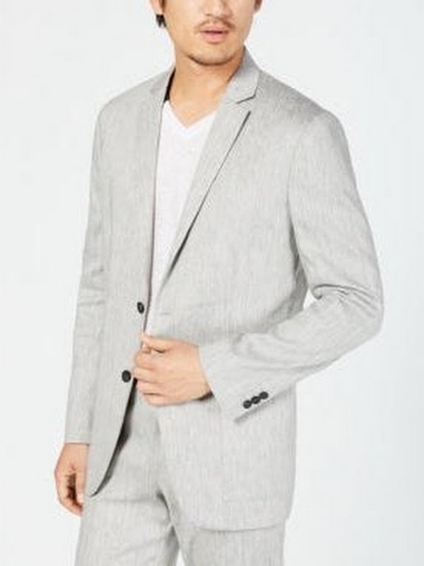Alfani Mens Herringbone Stretch Linen Blazer, Size XL