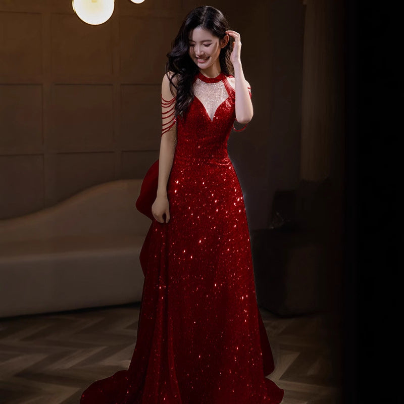 Halter Neck Evening Dress