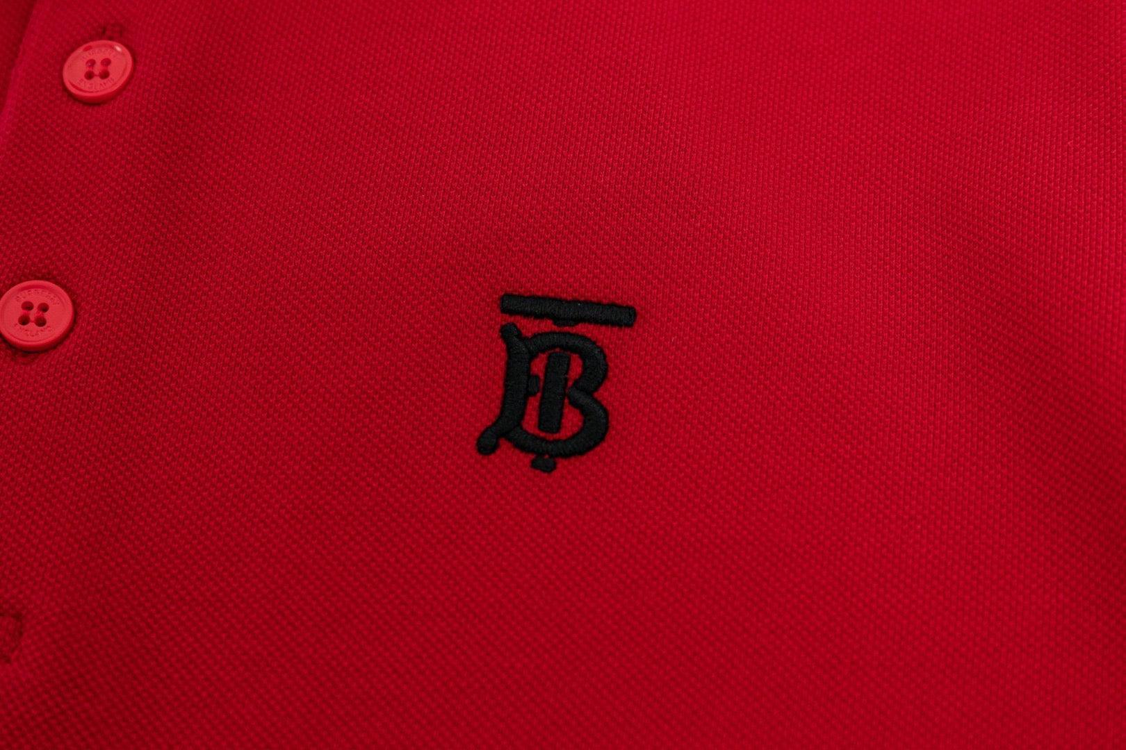 Burberry Red T-Shirt With Collar