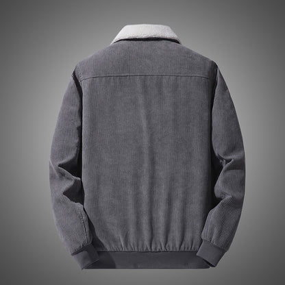 Mens Corduroy Fleece Lined Winter Jacket