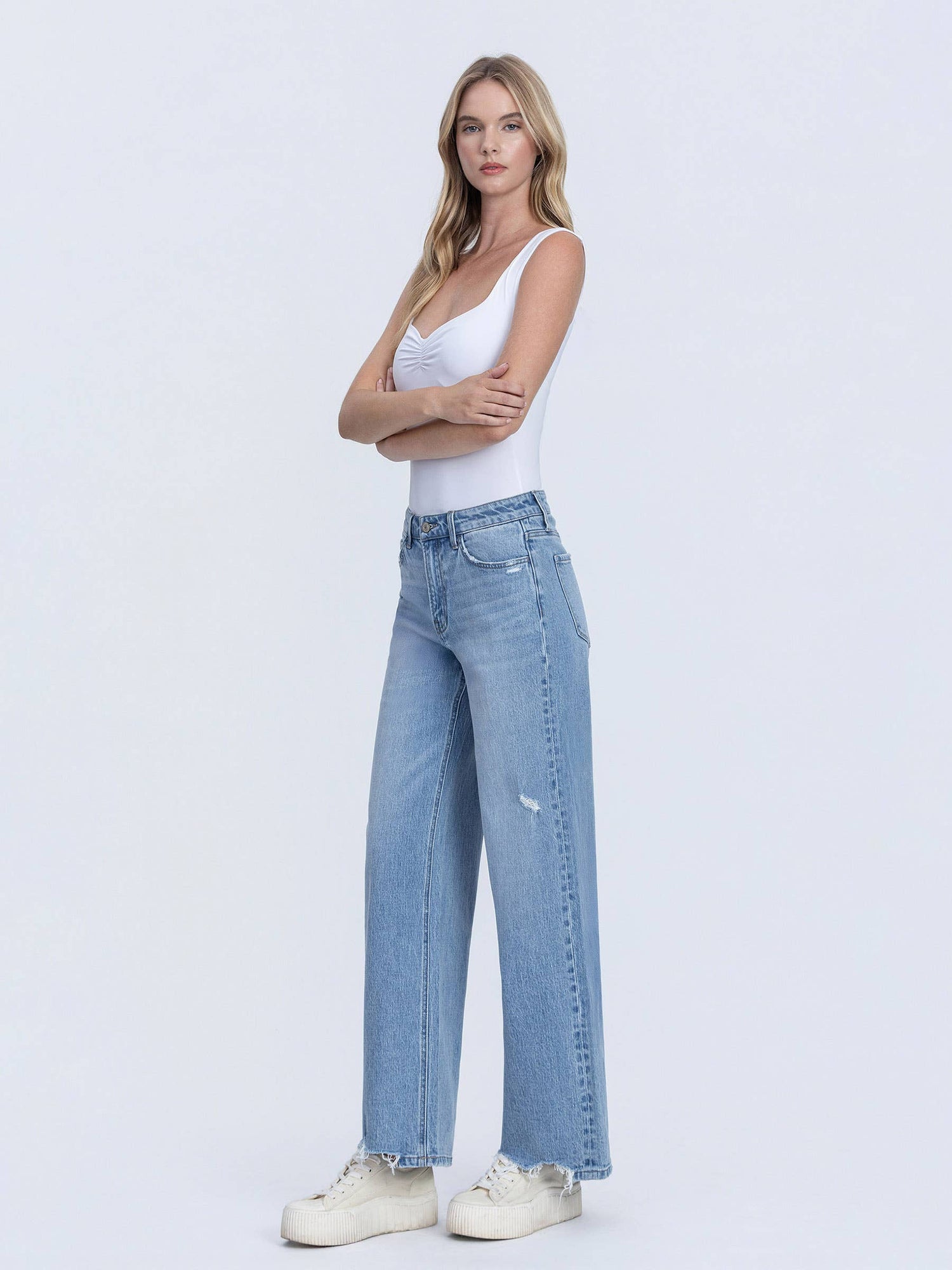 Rosalee High Rise Wide Leg Jeans