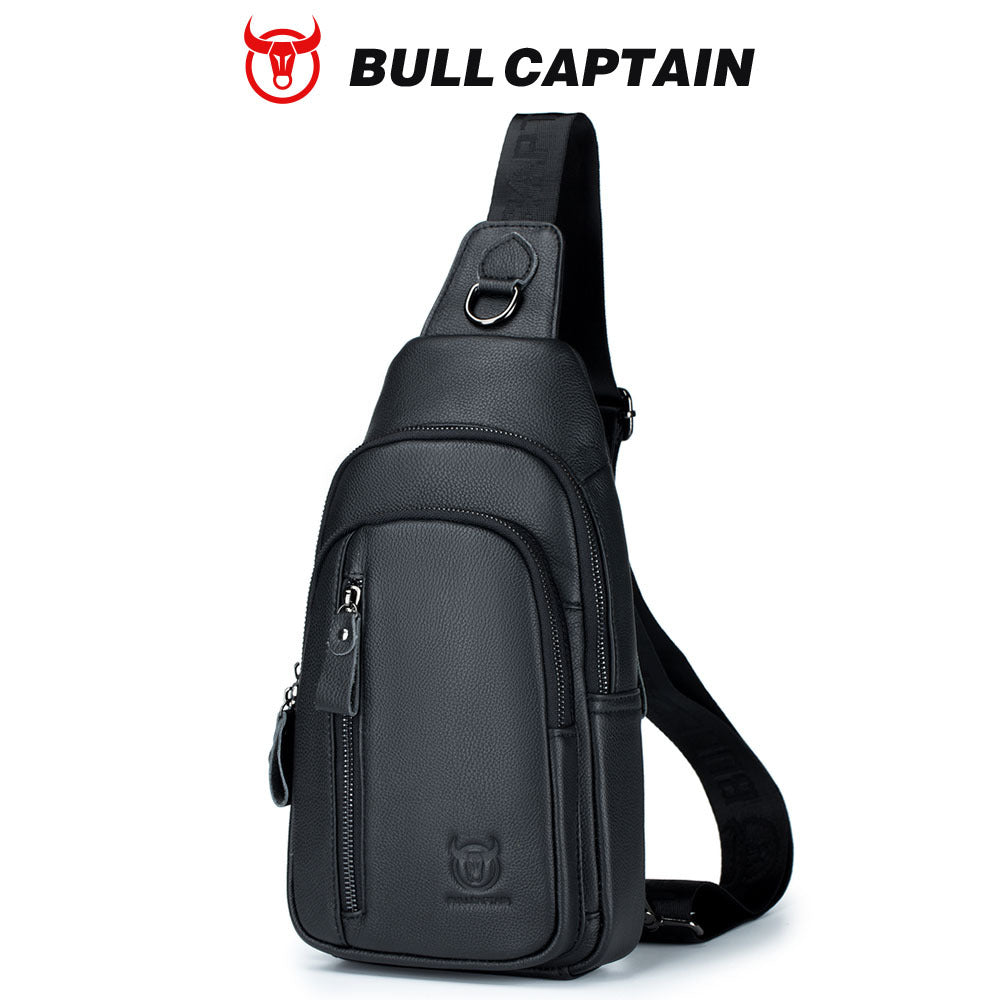 Mens Genuine Leather Crossbody Chest Bag