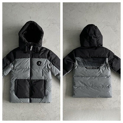 Gradient color embroidered winter jacket set