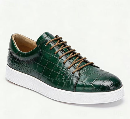Mens Leather Lace-Up Casual Shoes