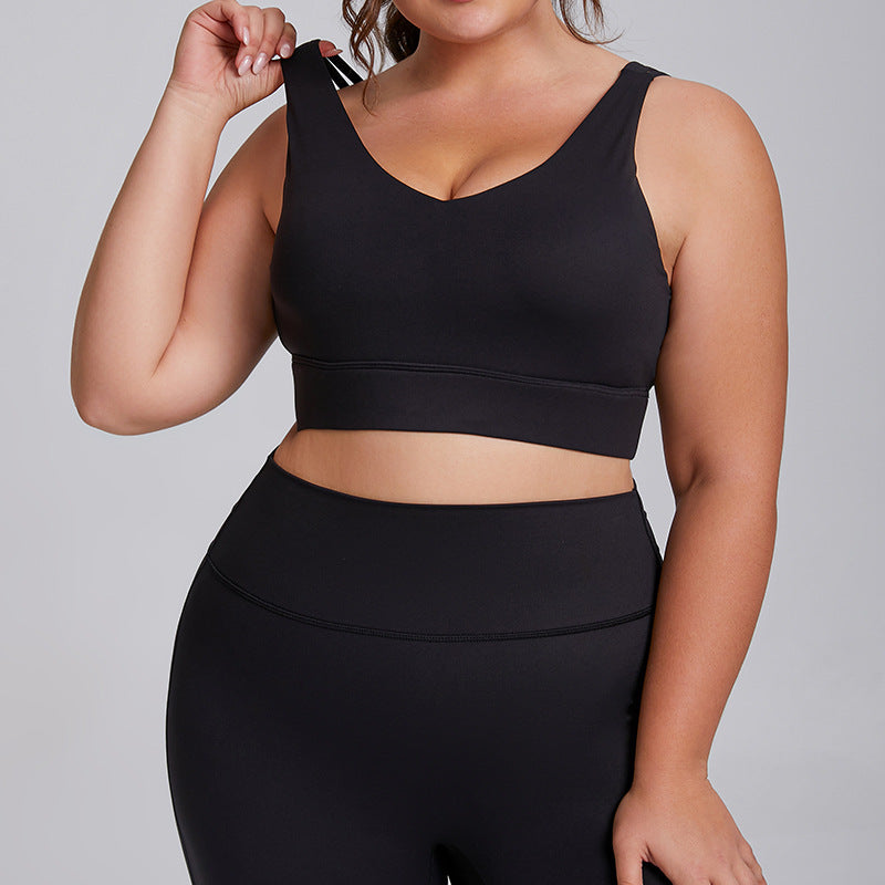 Womens Plus Size High Elastic Yoga Fitness Suit