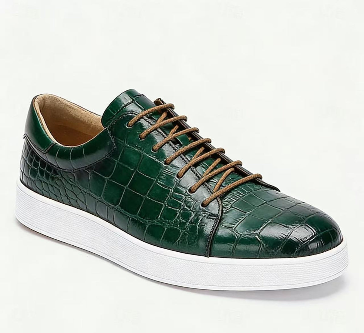 Mens Leather Lace-Up Casual Shoes