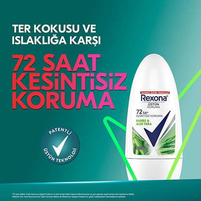 Rexona Bamboo &amp; Aloe Vera Roll On Deodorant 50ml - 72 Hour Protection | Women&