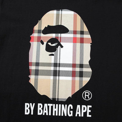 Bathing Ape Check by Bathing Tee Black/Beige