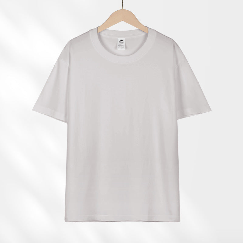 All-Match Crewneck Shoulder Top Solid Color Half-Sleeve