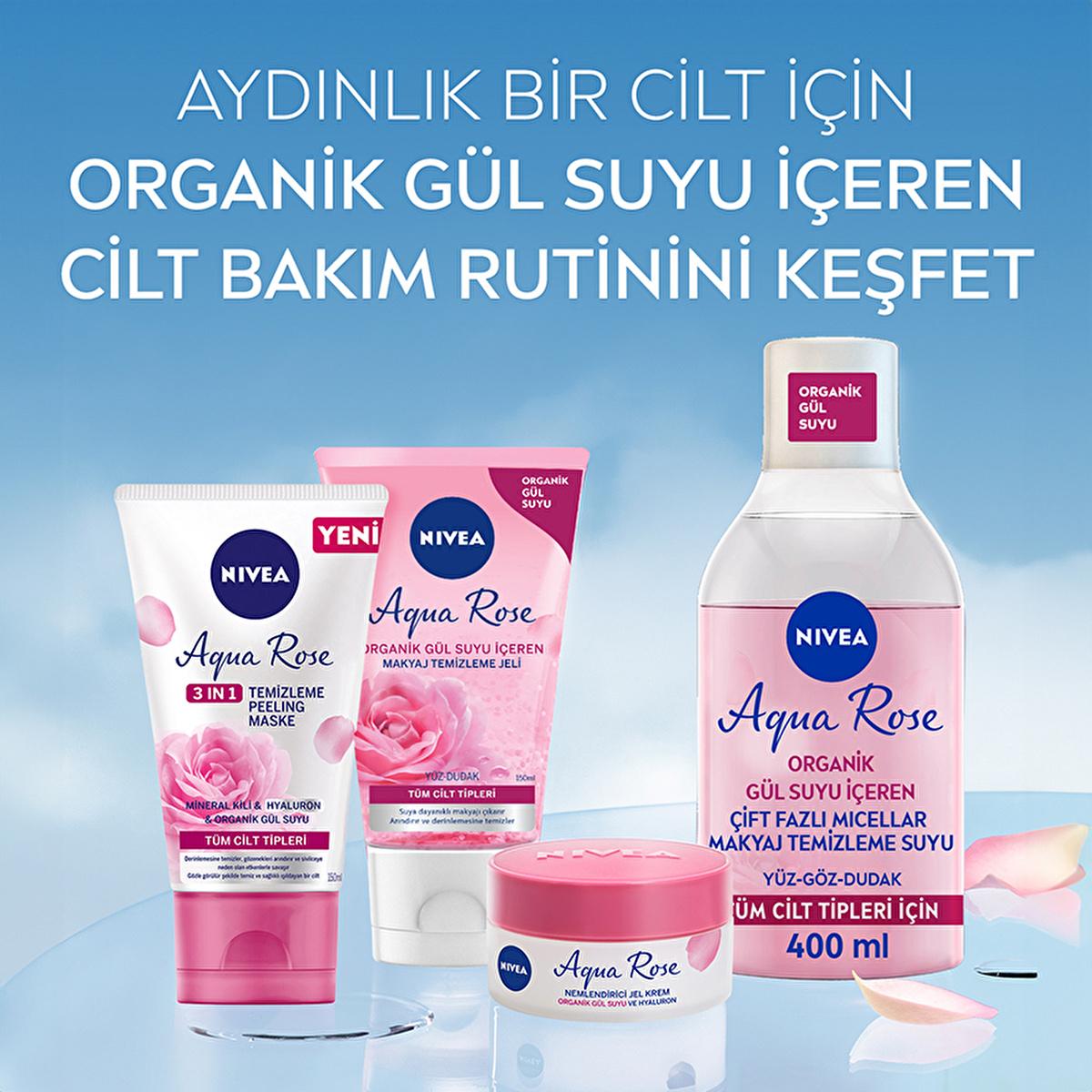 NIVEA Aqua Rose Micellar Makeup Remover - Gentle &amp; Effective Dual-Phase Formula (13.53 fl oz)