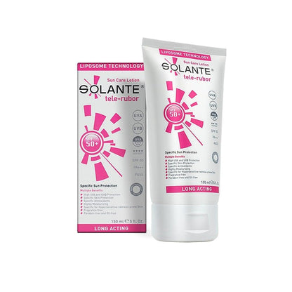 Solante Tele-Rubor SPF 50+ Sunscreen for Sensitive Skin &amp; Rosacea - 5.07 fl oz, Hypoallergenic &amp; Anti-Aging
