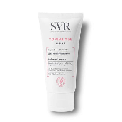 SVR Topialyse Hand Cream 50ml - Moisturizing, Non-Greasy Hand Cream for Dry Skin with Omega 3, 6, 9 &amp; Shea Butter