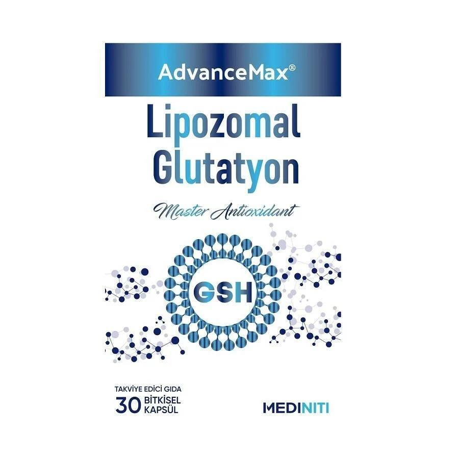 Advancemax Liposomal Glutathione 200mg - Antioxidant Supplement for Cellular Health &amp; Detox Support, 30 Capsules