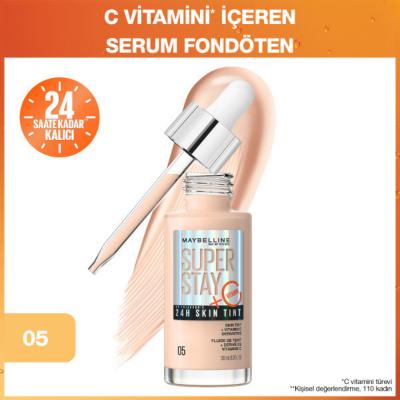 Maybelline New York Super Stay Skin Tint Foundation - 05: Lightweight Vitamin C Foundation for Radiant, Long-Lasting Natural Coverage