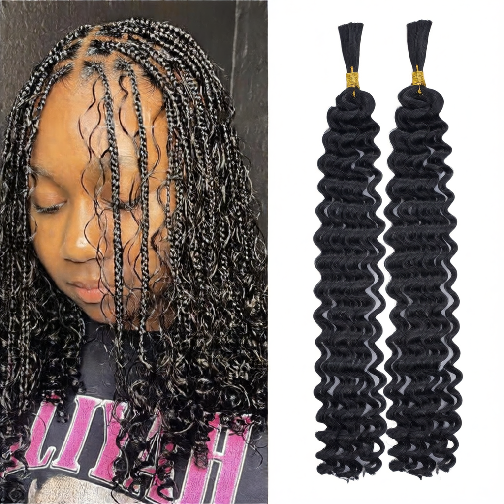 Deep Wave Bohemian Braid Wig Hand-Woven Hair Extensions