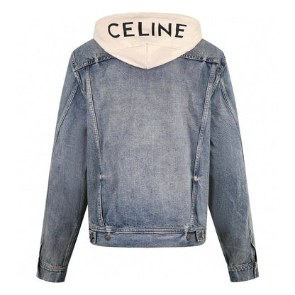 CELINE Washed Grey Denim Jacket – Casual Single-Breasted