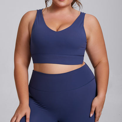 Womens Plus Size High Elastic Yoga Fitness Suit