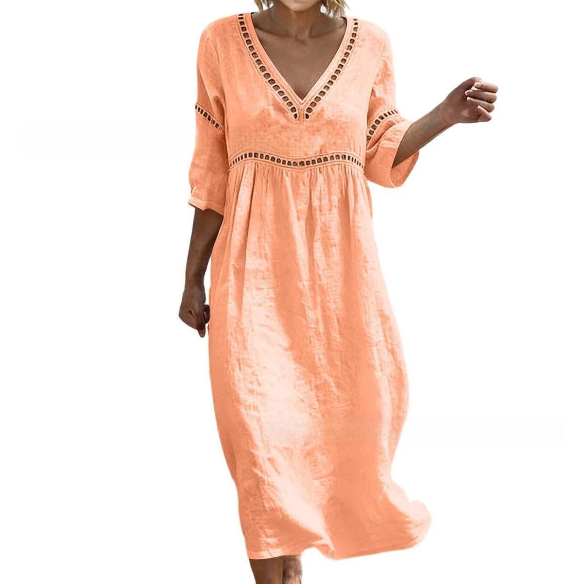 Women Summer Bohemian Lantern Sleeve Long Dress