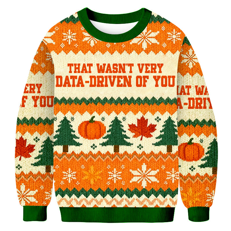 Casual Christmas Print Crew Neck Sweatshirts