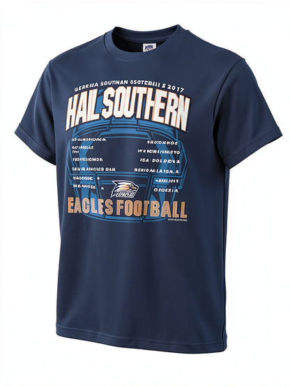 NCAA Football Schedule 2017 Short Sleeve Shirt Georgia Southern Eagles, Small