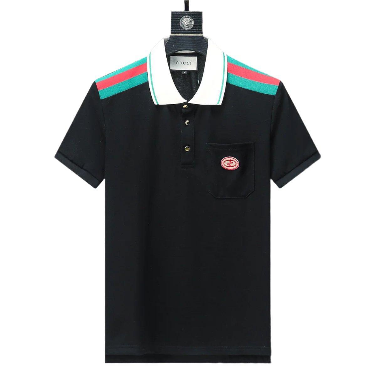 Gucci Black T-shirt with a collar