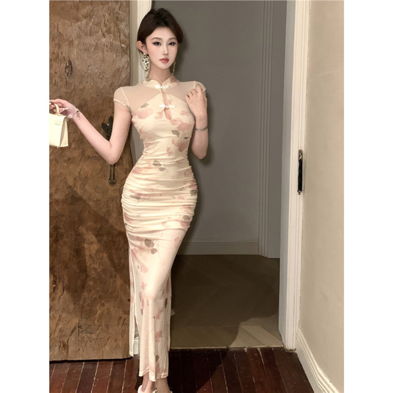 Vintage Floral Cheongsam Dress