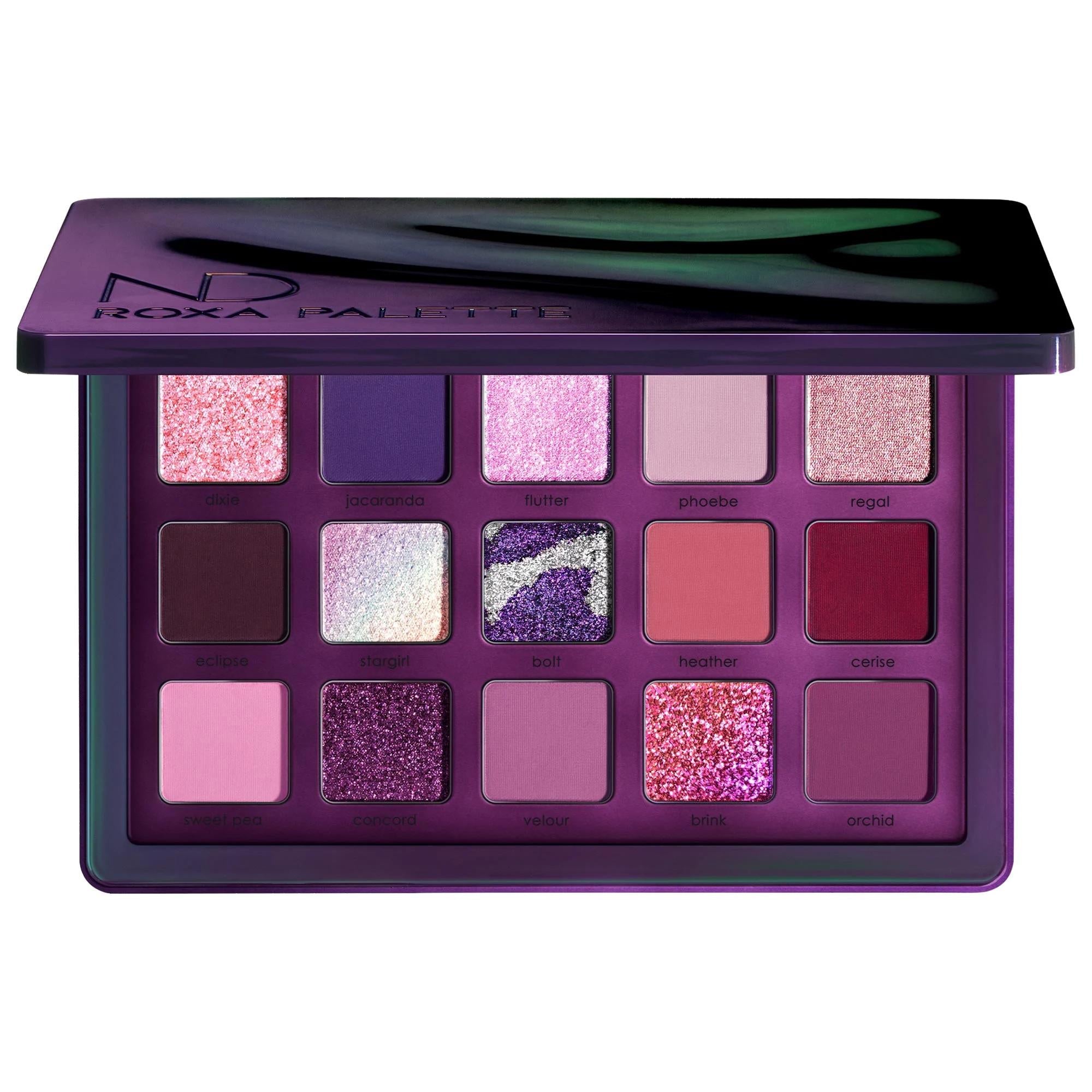 Natasha Denona Roxa Eyeshadow Palette: 15 Vibrant Purple &amp; Fuchsia Shades - Limited Edition, Silky Matte &amp; Sparkling Eyeshadows