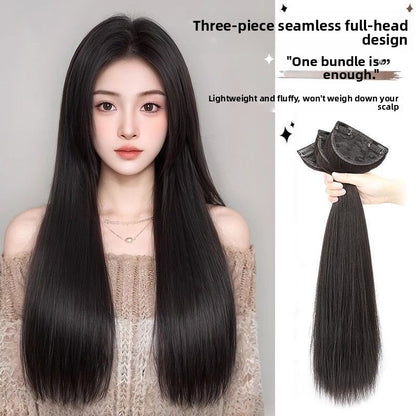 Long Straight Hair Extensions Three-Piece Set
