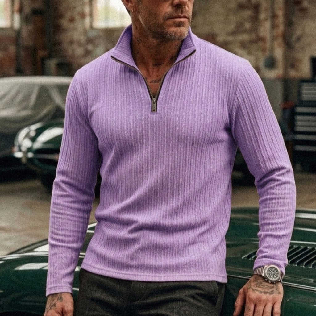 Long Sleeve Jacquard Polo Shirt