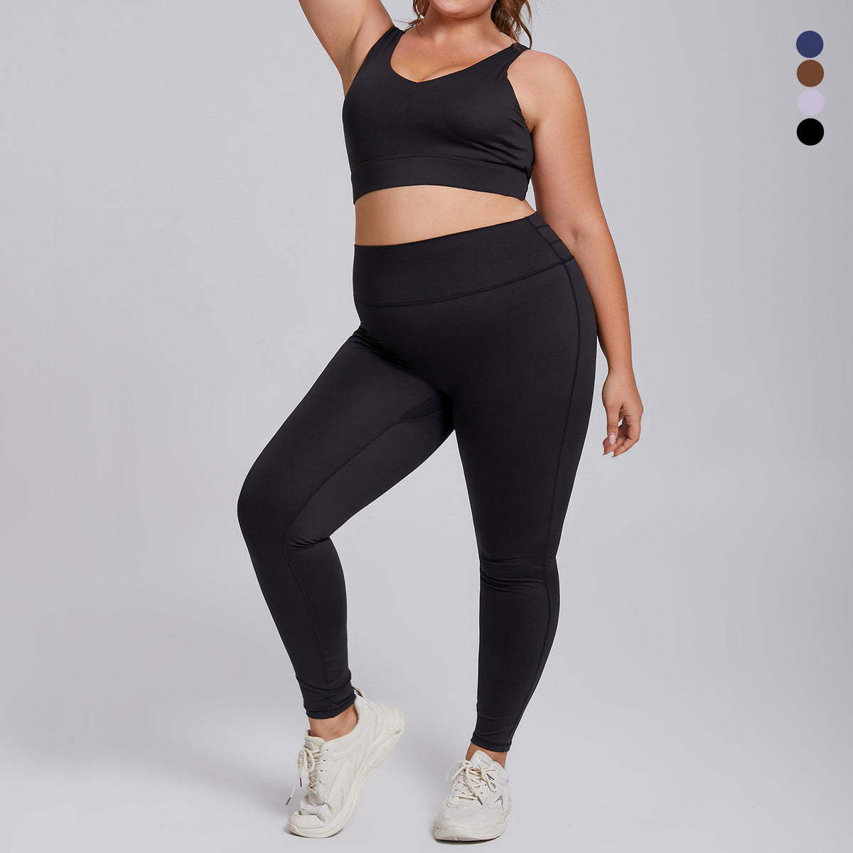 Womens Plus Size High Elastic Yoga Fitness Suit