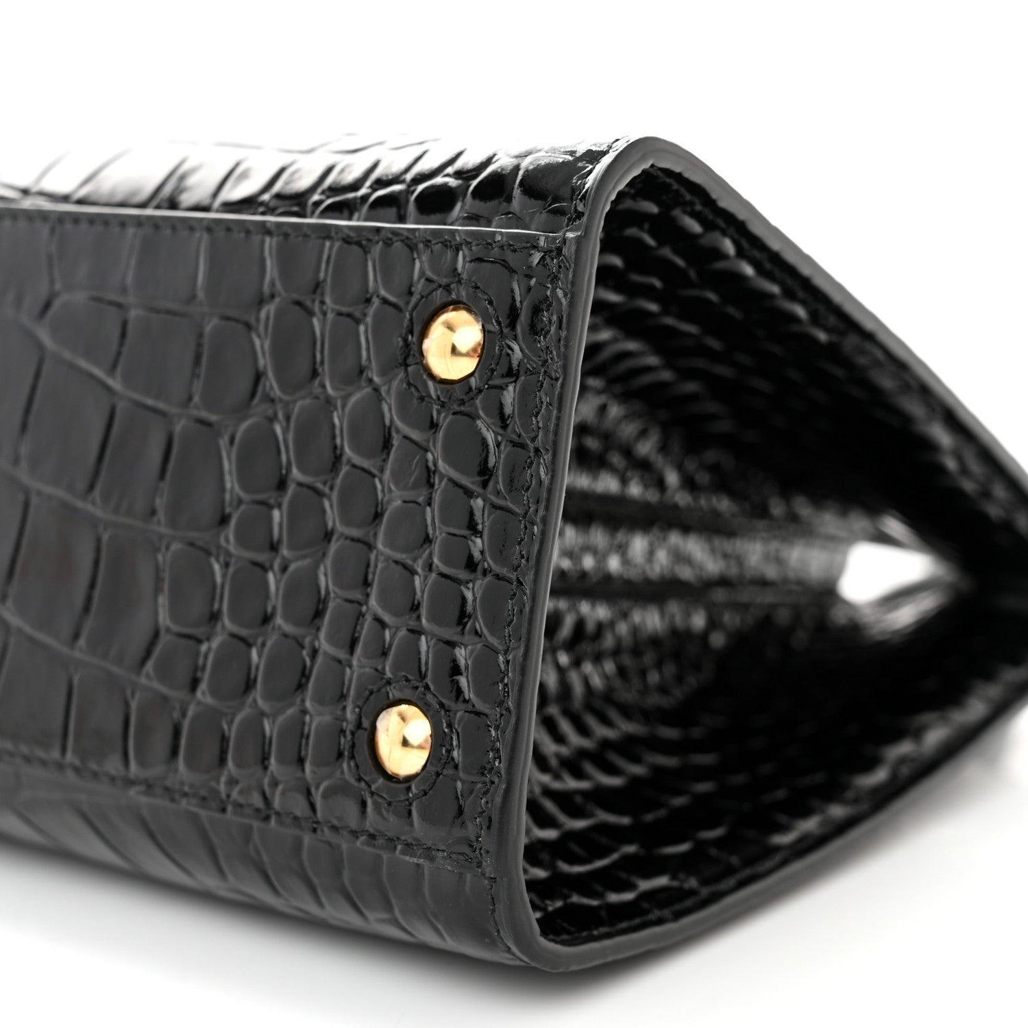 Burberry  Crocodile Embossed Calfskin Mini Frances Tote