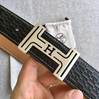 Hermes Men Silver Buckle Belt &