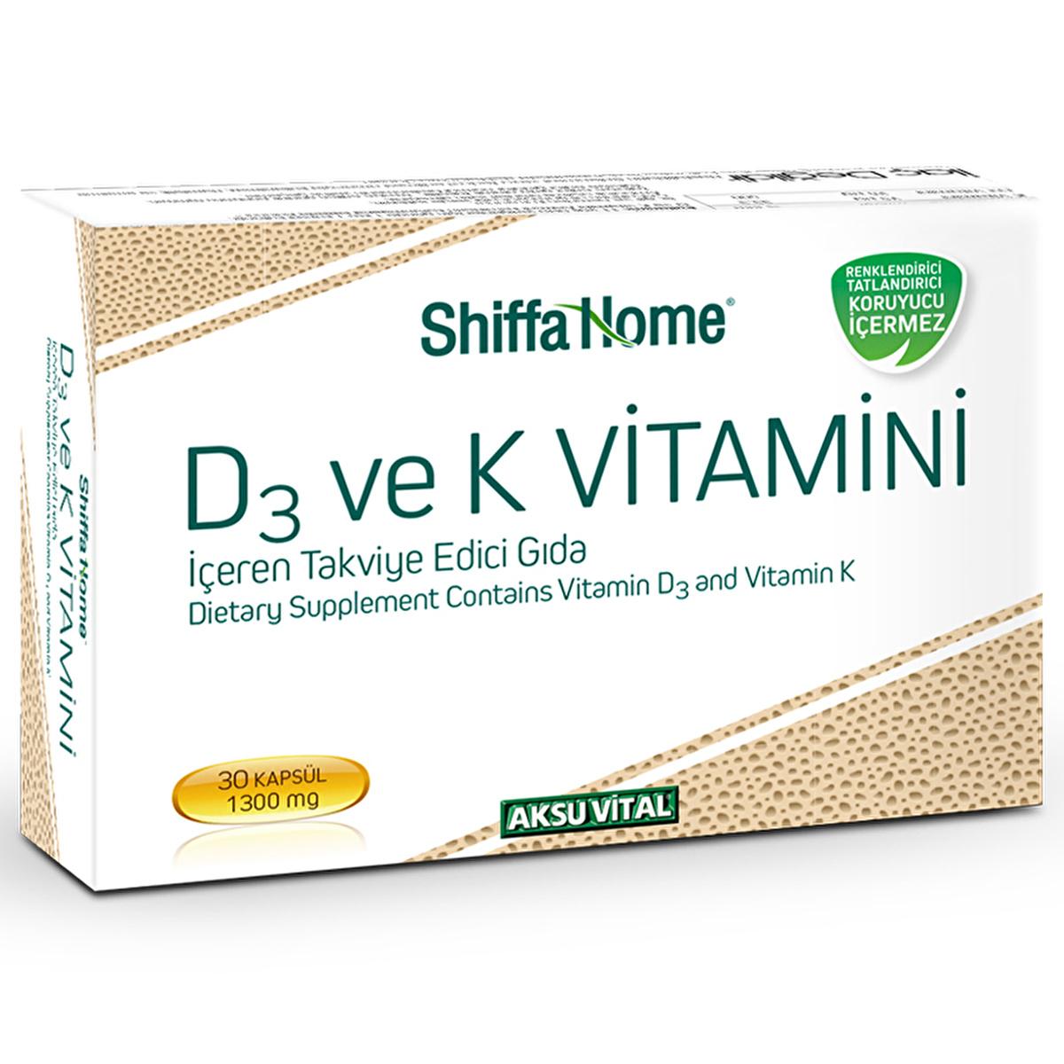 Shiffa Home Vitamin D3 &amp; K2 Dietary Supplement for Bone Health - 30 Softgel Capsules