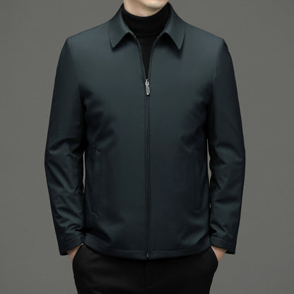 Mens Winter Down Jacket Thickened Warm Solid Color Casual Coat
