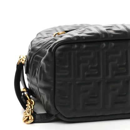 Fendi  Nappa FF 1974 Embossed Mini Backpack Black