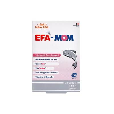 New Life EFA Mom: Comprehensive Pregnancy Supplement with DHA, Folic Acid &amp; Iron - Gluten-Free Prenatal Vitamins