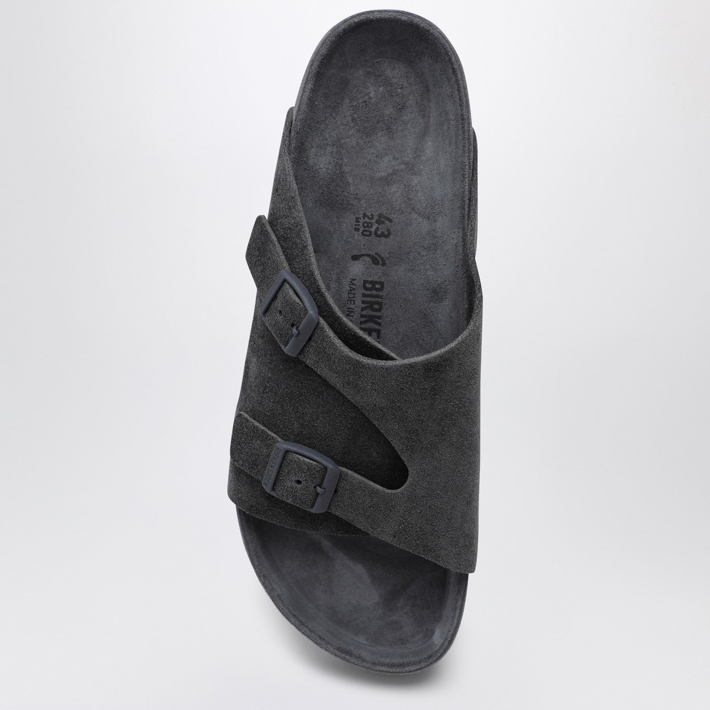 Birkenstock Slide Zürich Exquisite Grey In Suede