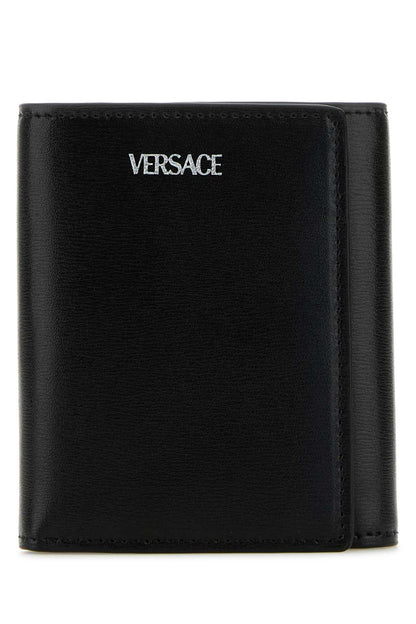 VERSACE Trifold Mini Leather Wallet