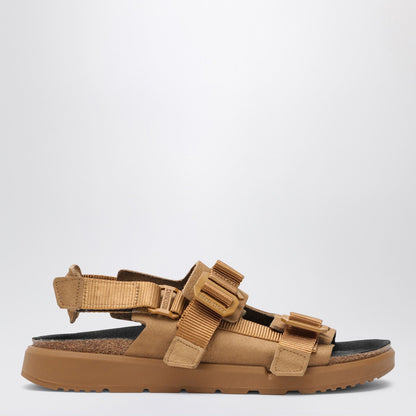 Birkenstock Cork Brown Shinjuku Sandal In Natural Leather And Tissue