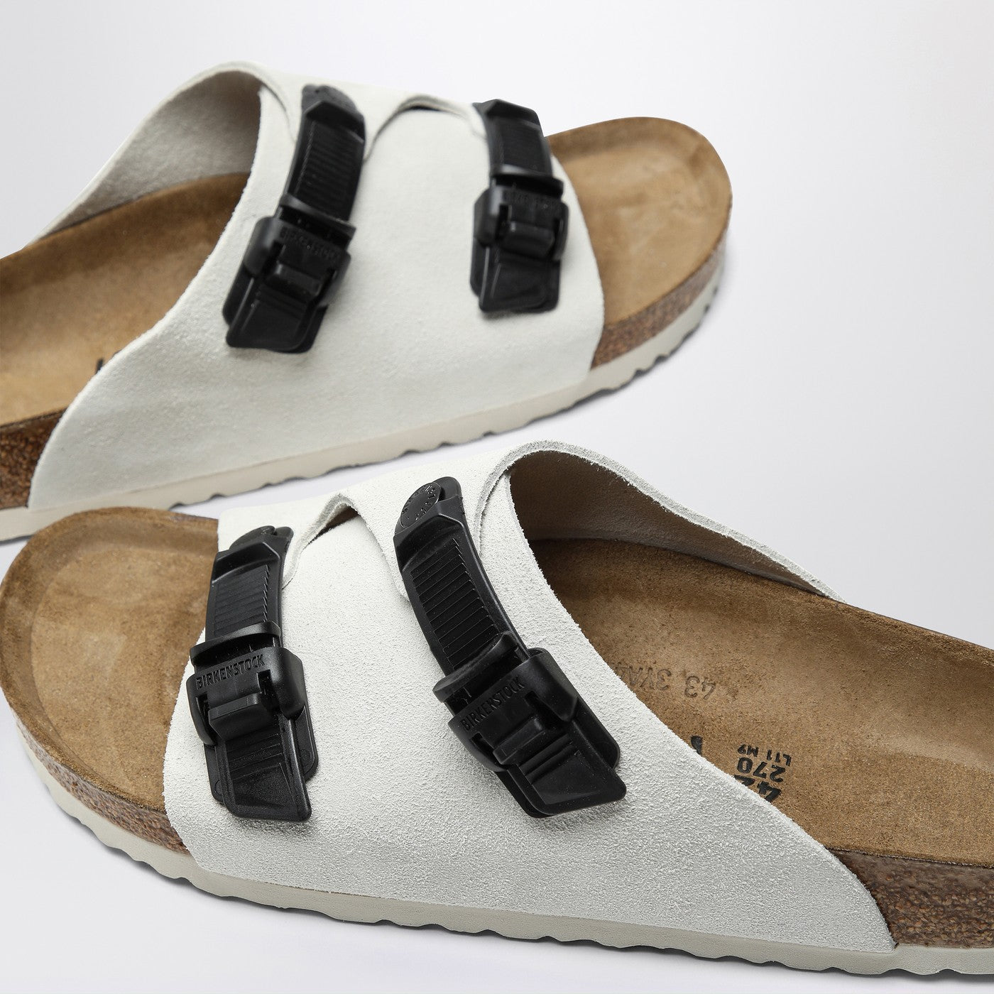 Birkenstock Slide Zürich Tech Antique White In Suede