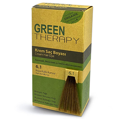 Green Therapy Cream Hair Color 6.1 Dark Ashy Blonde | Ammonia-Free