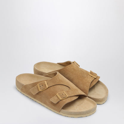 Birkenstock Slide Zürich Exquisite Cream Coloured In Suede