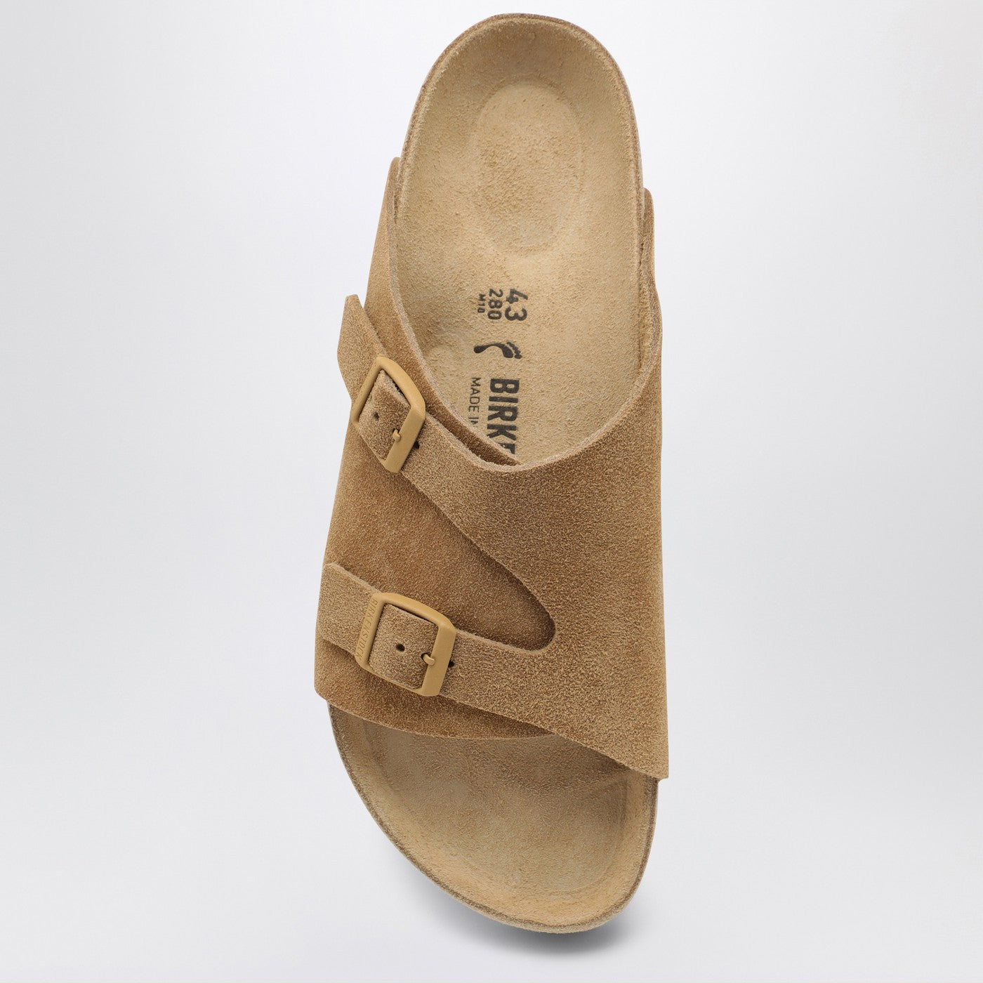 Birkenstock Slide Zürich Exquisite Cream Coloured In Suede