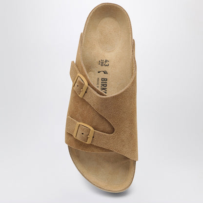 Birkenstock Slide Zürich Exquisite Cream Coloured In Suede
