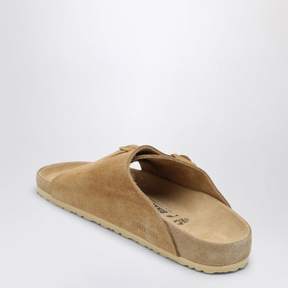 Birkenstock Slide Zürich Exquisite Cream Coloured In Suede