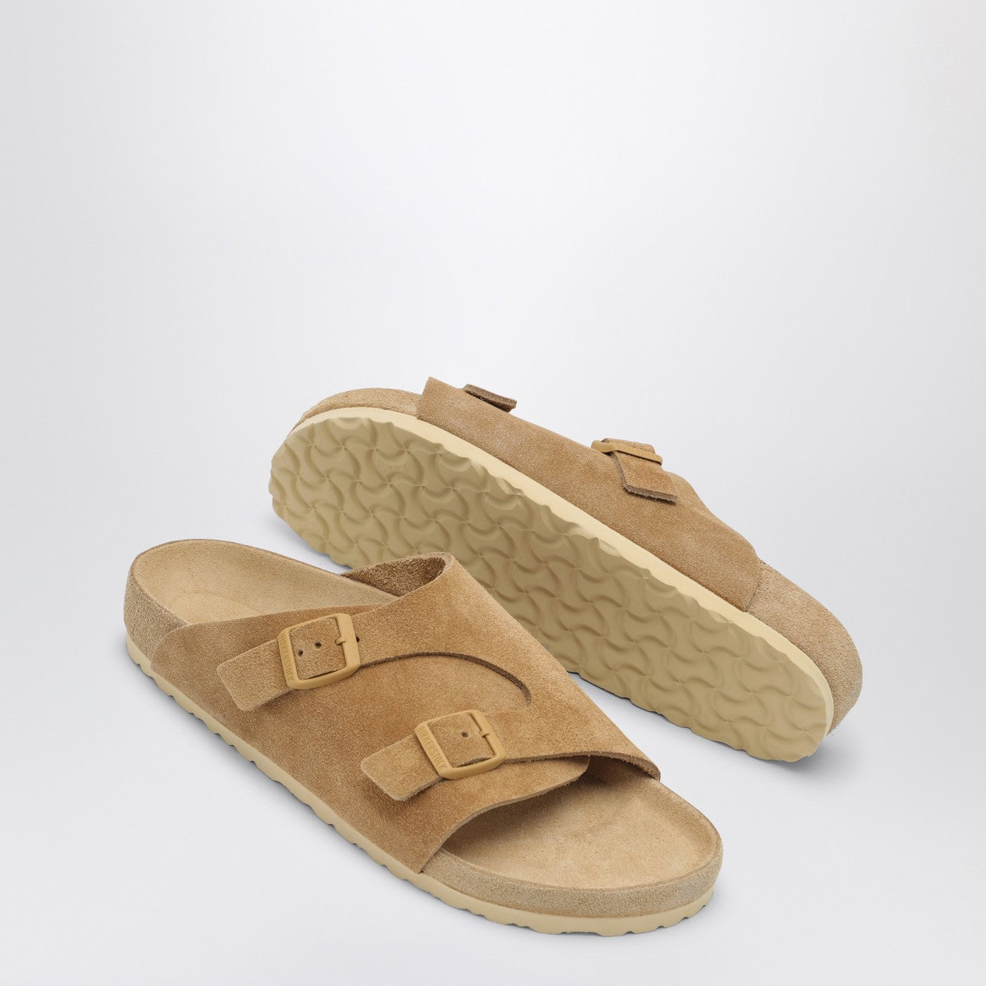 Birkenstock Slide Zürich Exquisite Cream Coloured In Suede