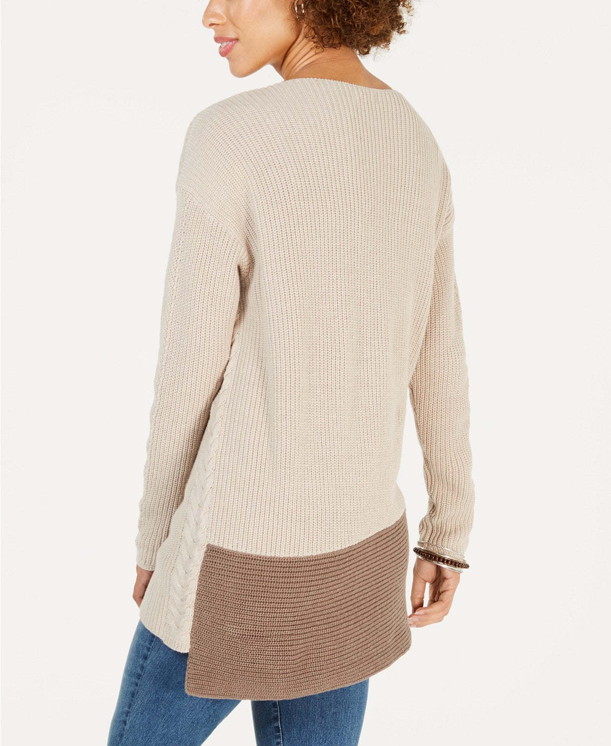 Style &amp; Co Petite Colorblocked Tunic Sweater
