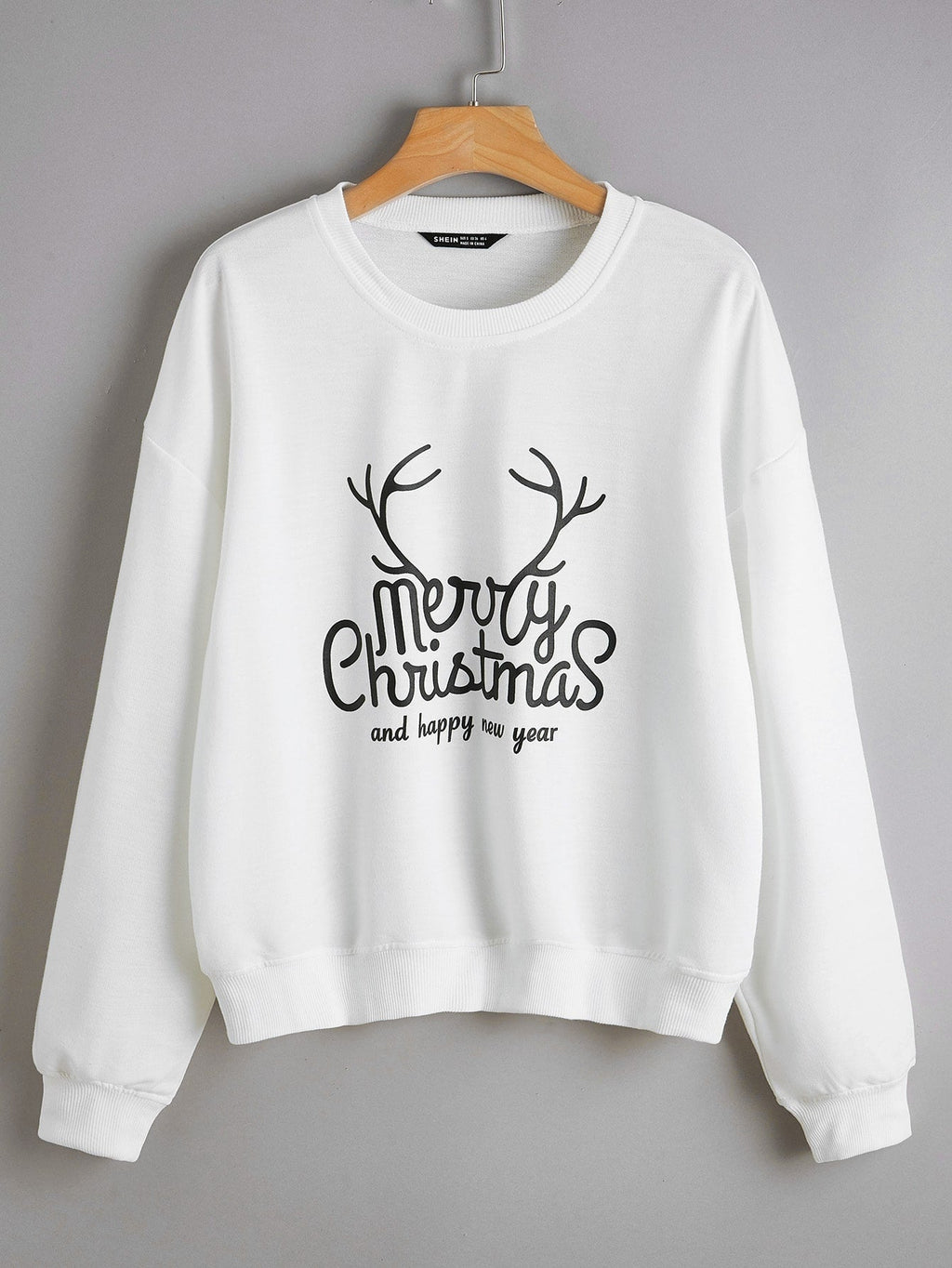Weihnachten Neues Langarm-Sweatshirt Lockeres Mädchen-Cartoon-Sweatshirt Rundhals Bedruckt