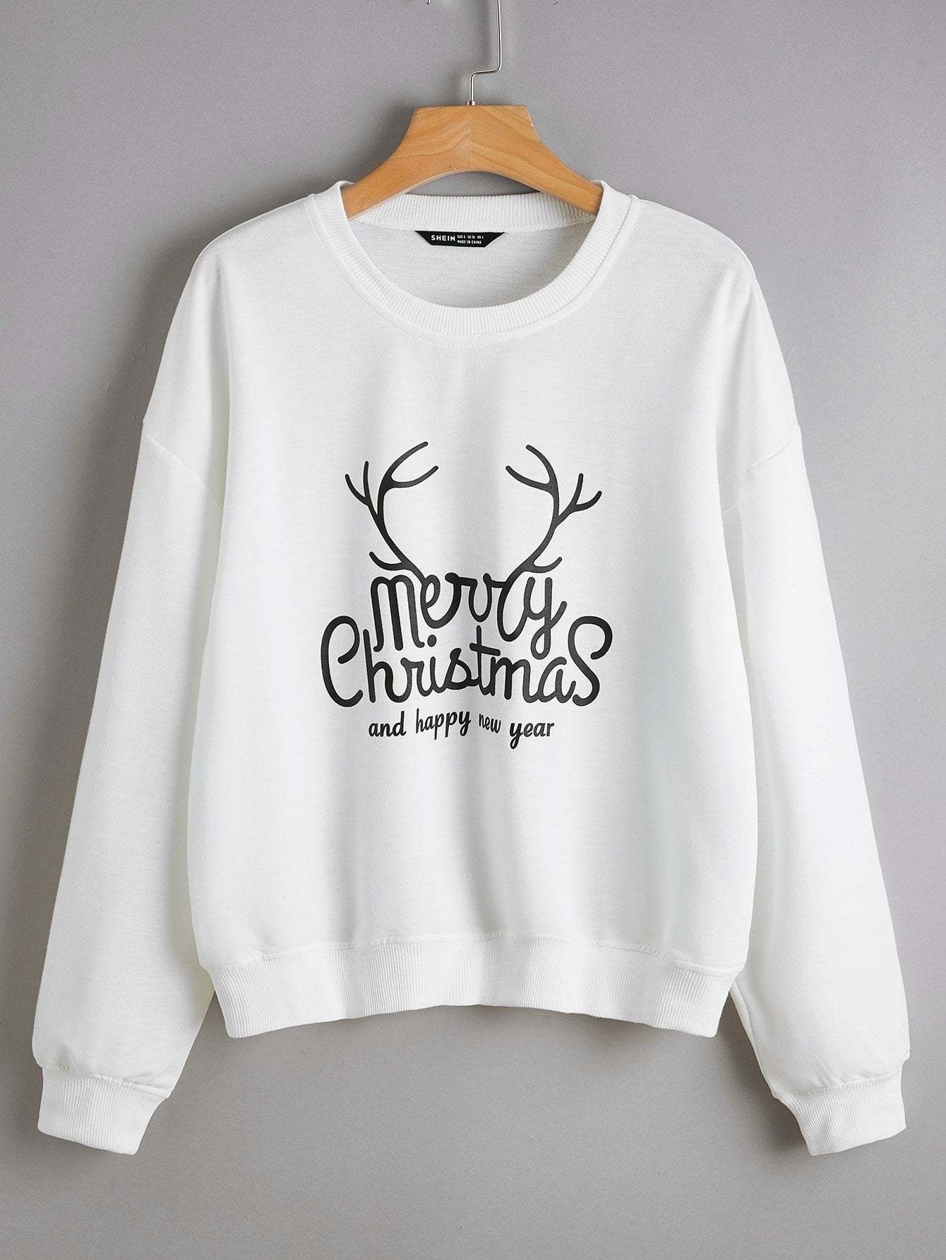 Weihnachten Neues Langarm-Sweatshirt Lockeres Mädchen-Cartoon-Sweatshirt Rundhals Bedruckt