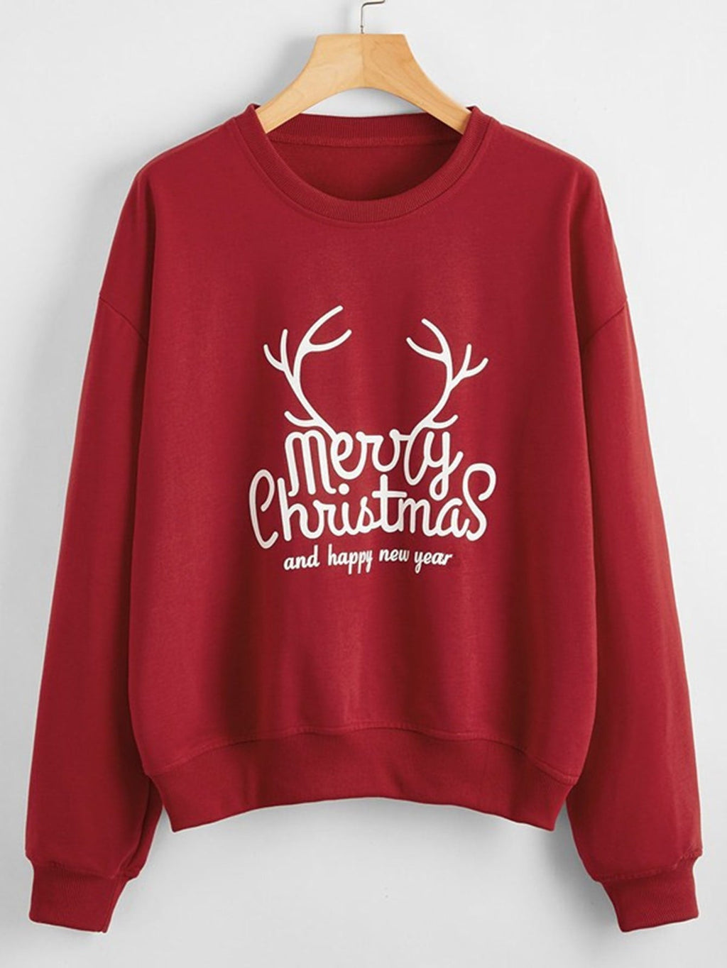 Weihnachten Neues Langarm-Sweatshirt Lockeres Mädchen-Cartoon-Sweatshirt Rundhals Bedruckt